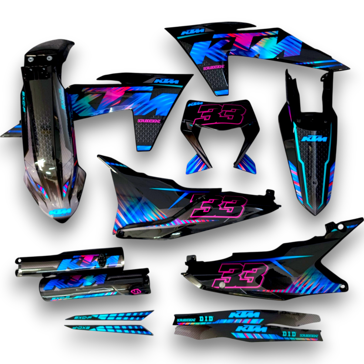 Plastics + Graphics KTM 2024 2025 XC-W XCF-W EXC EXC-F decals