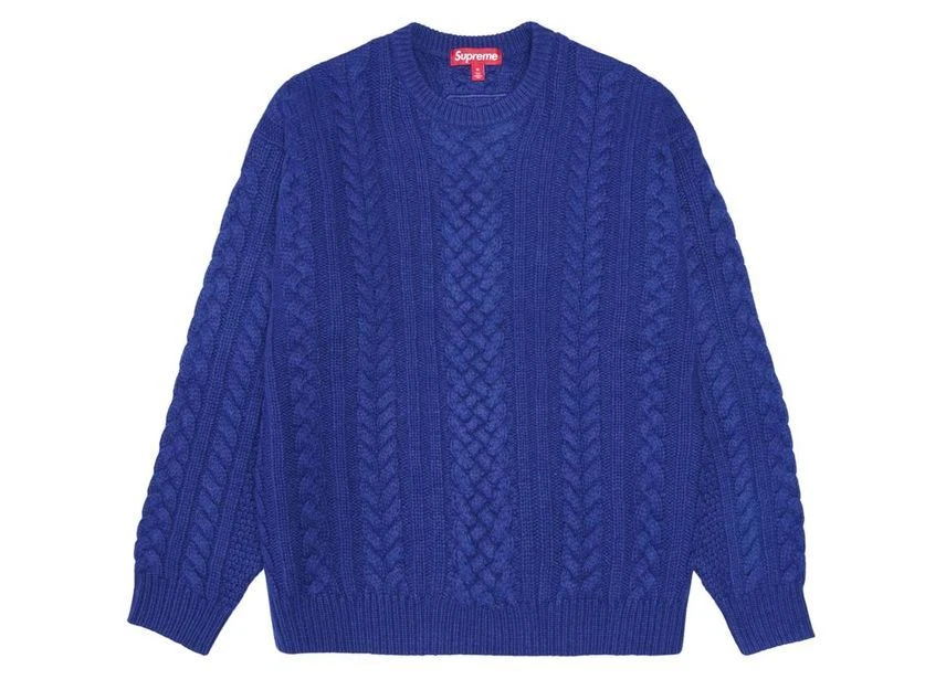 Pull tricoté par câble Supreme Applique bleu marine