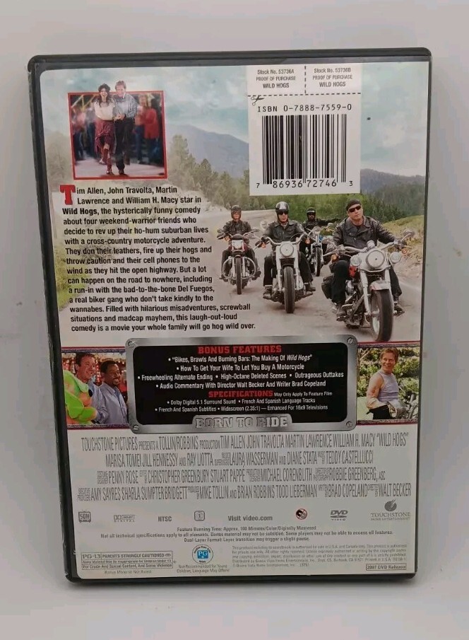 Wild Hogs (DVD,2007) Tim Allen,John Travolta PRE-OWNED VERY GOOD