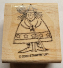 Wood/Rubber Stamp Witch  Broom Stampin Up 