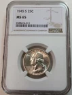 1945-S Washington 25c Quarter NGC MS65 #6588414-011
