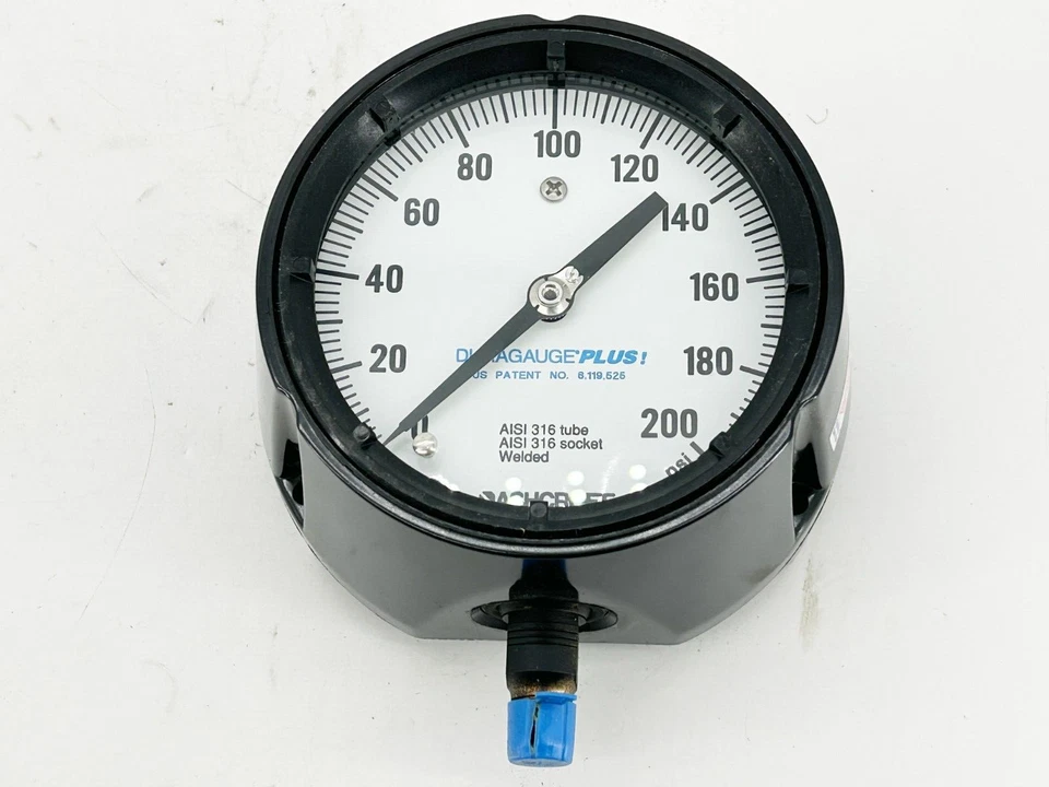 New Ashcroft 45-1279-SS-02L-200# Pressure Gauge 4-1/2" Dial 316 Tube 200PSI - Image 4 of 4