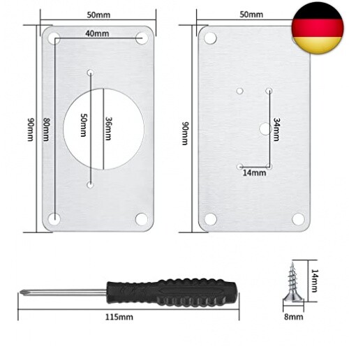 8 Stk Schrank Scharniere Reparaturplatten, Schranktüren Scharnier Reparaturset - Bild 2 von 9