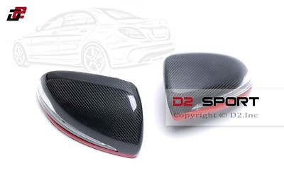 Carbon Fiber A Look Red Stripe Side Mirror Covers fits Mercedes W205 W213 W222