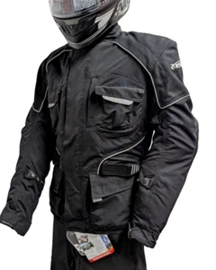 Extra Heavy Duty Spada Mens Textile Motorcycle Motorbike Jacket Black HLD