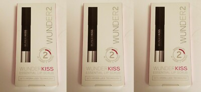 3 x Wunder2 WunderKiss Essential Lip Scrub~Smooth Lips In Under 2 Minutes ~ 