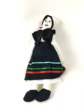 Vintage Handmade Ethnic Cloth Rag Doll 11 inch woman