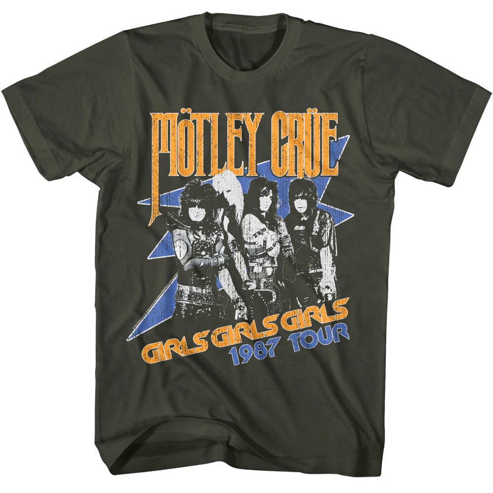 Motley Crue Girls 1987 Tour Men's T Shirt Album Cover Rock Band