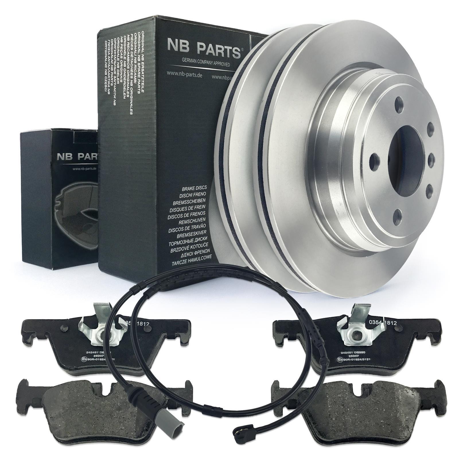 2x Brake Disc + Brake Pads Rear for BMW 3 F30 F31 F80 F34 4 F33 F83 F32 F36
