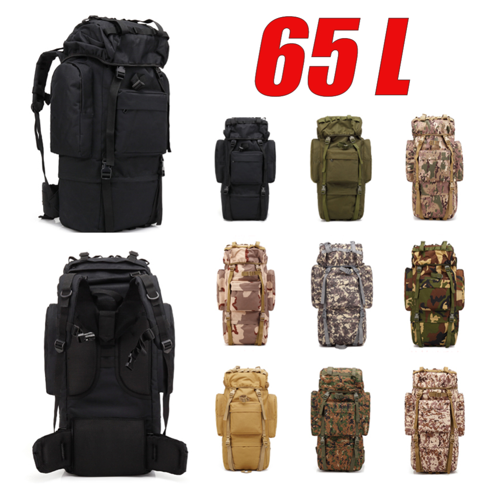 65 liter travel backpack Outdoor Tactical Backpack 65L Large Capacity Hiking Travel Military Backpack  Bag