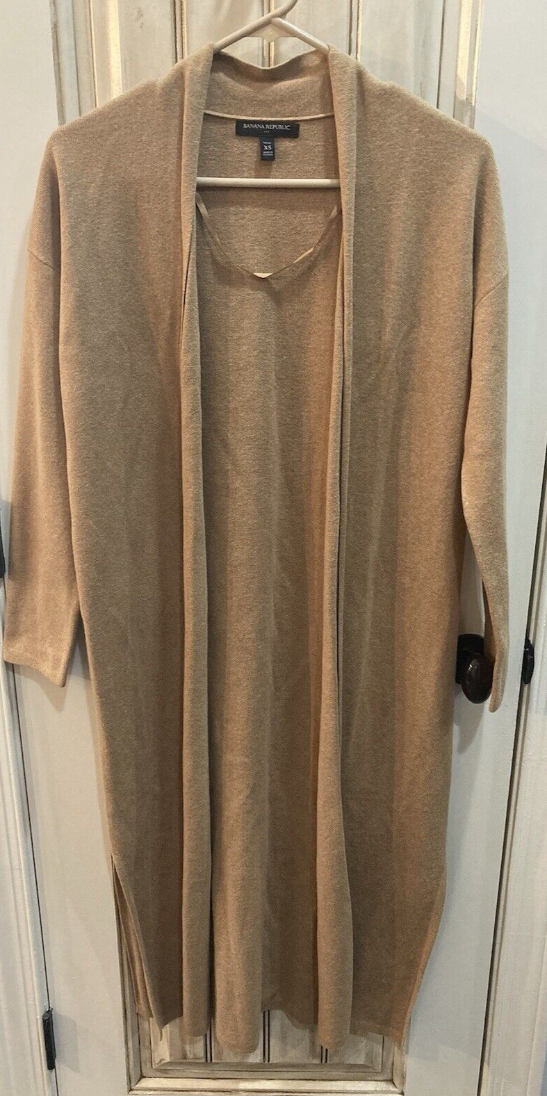 Banana Republic Tan Open Front Cardigan Duster Sweater Capsule Wardrobe XS
