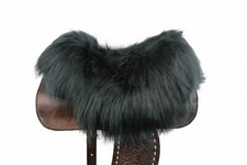 Lammfell Sattelbezug Sattelauflage Lammfellbezug Western Sattelpad Dunkelgrün
