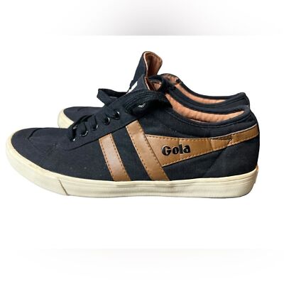 Gola Quota II Sneaker Vegan Black/Gold Low Profile Sneaker Size 8