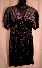 womens Xhilaration dolman sleeve purple veleteen dress size medium elastic waist