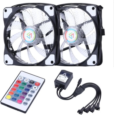Wigbow 120mm fantastic led Cooling Case Fan with 5050 SMD 2pcs 18 leds 30cm LED
