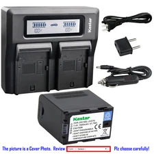Kastar Battery LCD Dual Fast Charger for JVC SSL-JVC70 & JVC GY-HM600E Camcorder