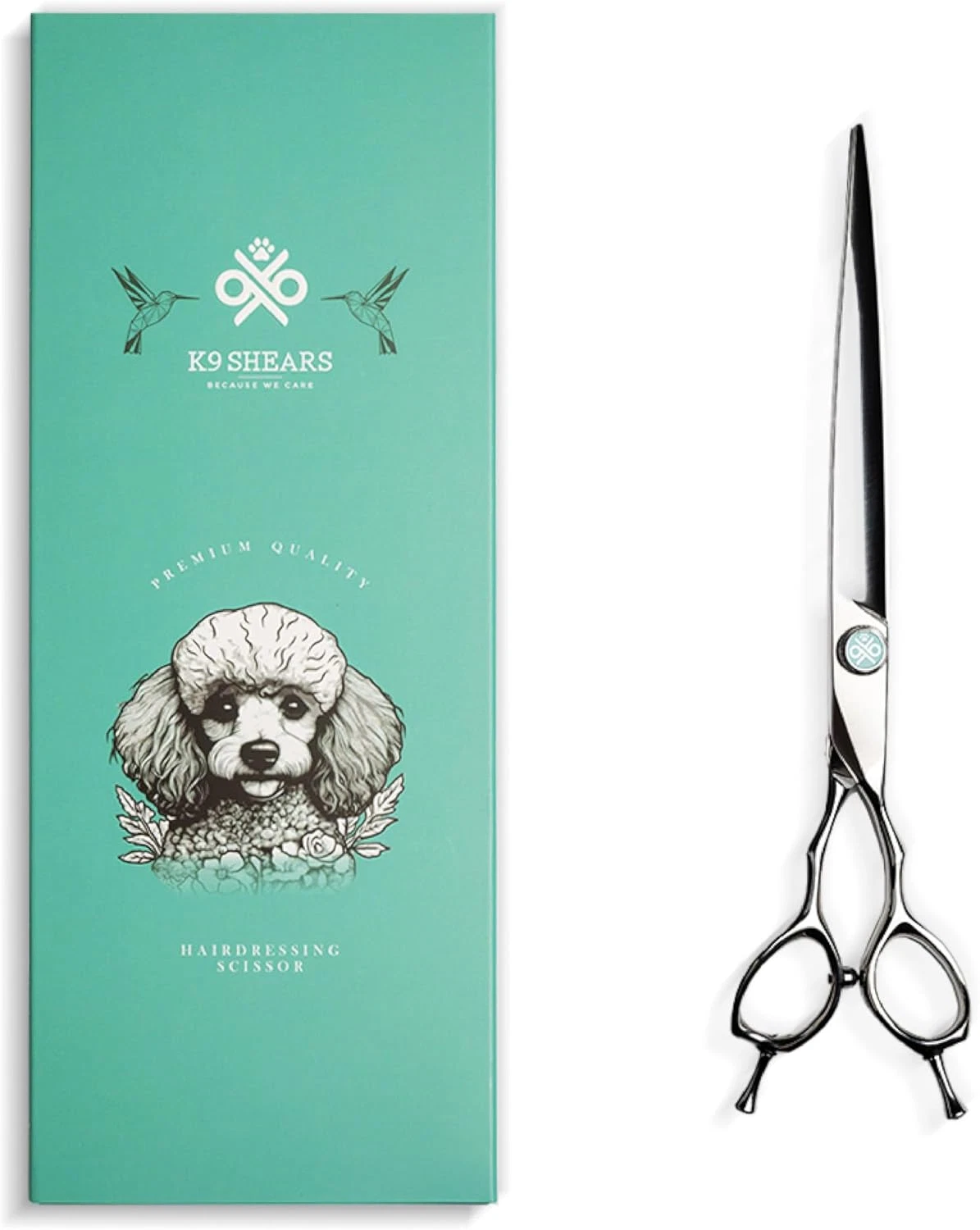8" Ergonomic Dog Grooming Scissors - VG10 Stainless Steel, Sharp & Lightweight