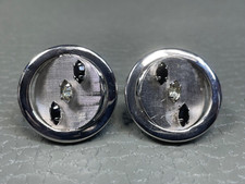 Vintage Onyx and Rhinestone "Twisted" White Gold Plated Cuff Links