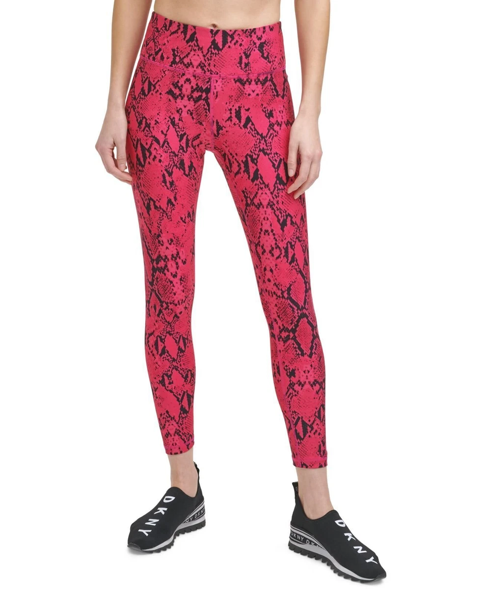 DKNY Sport Animal Print High Waist Leggings Pink Size Medium