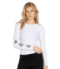 Volcom White Simply Core Long Sleeve Rashguard, US Large NWT