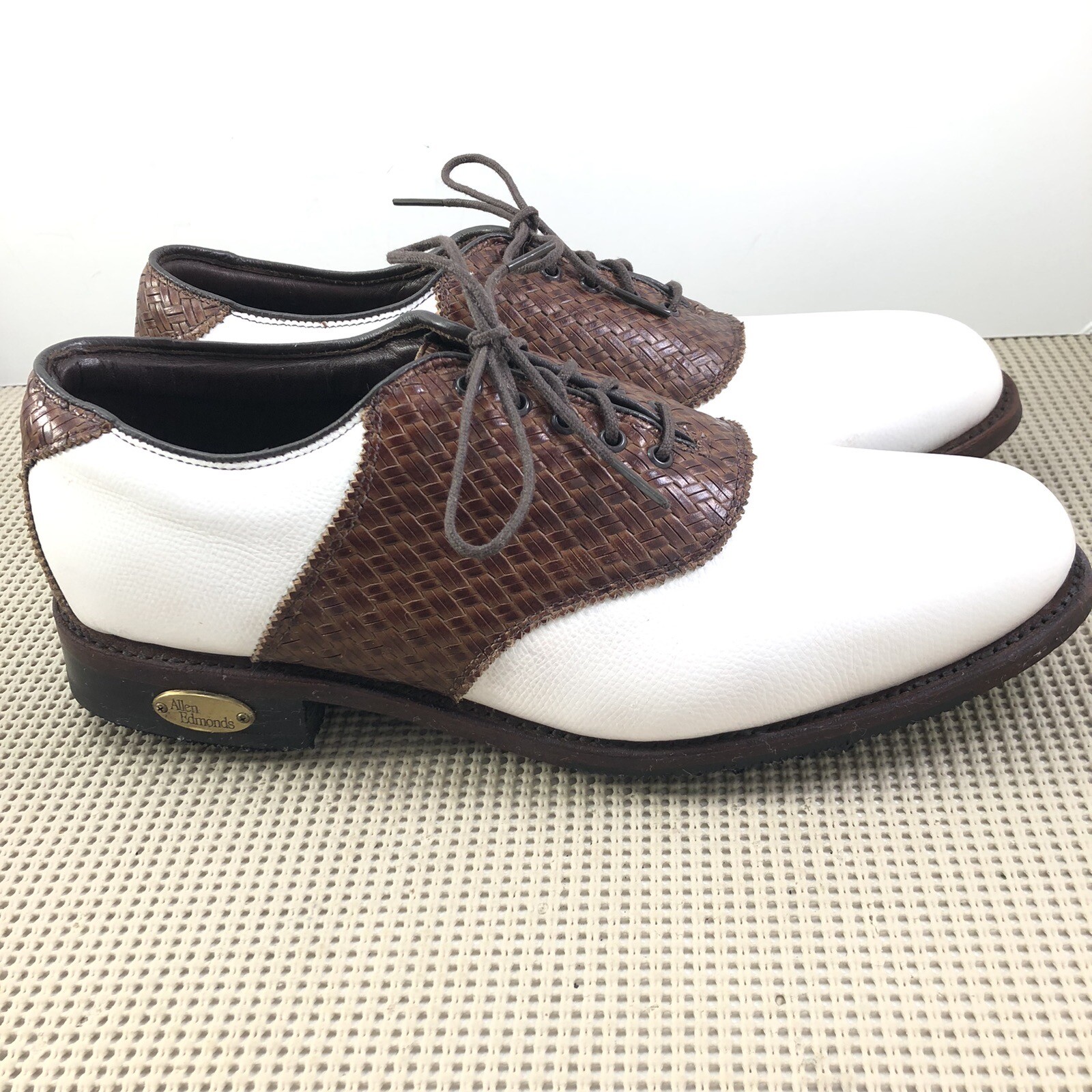 Allen Edmonds Golf Shoes Mens 9.5 D Honors Collection Redan White