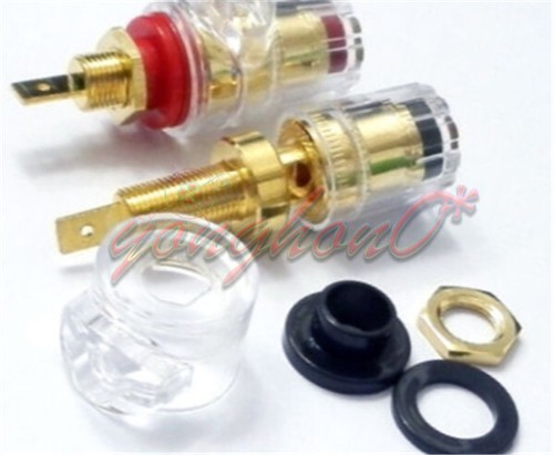 2pcs NEW Dual-purpose pure copper gold-plated speaker horn binding - Picture 6 of 6