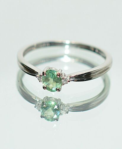Natural Alexandrite & Diamond Ring Platinum .39tcw Birthstone Ring Statement - Picture 8 of 12