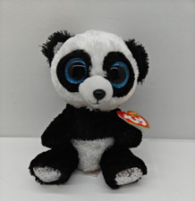 Ty Beanie Boos BAMBOO the Panda Bear Plush 10 inch (Blue Glitter Eyes) Toy