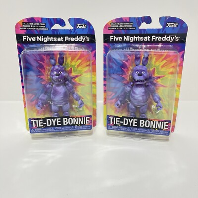 2 New FUNKO ACTION FIGUREs Five Nights at Freddy's Tie-Dye Bonnie *read*