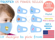 4 Pack Kids Face Mask Toddler Children Reusable Washable Cover Cartoon Animal