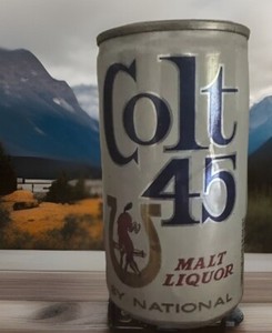 Vintage Colt 45 Malt Liquor aluminum beer can pull tab (intact) bottom opened