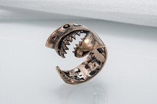 Anello uomo brutale squalo fascia oceano regalo per pescatore gioielli animali artigianali