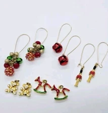 Christmas Earrings Lot Set of 3 Holiday Dangle Drop Interchangeable Charms 2.5"