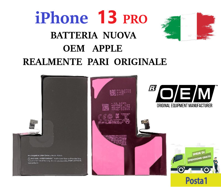 APPLE  iPHONE  13 Pro  BATTERIA  NUOVA OEM   REALMENTE PARI ALL'ORIGINALE