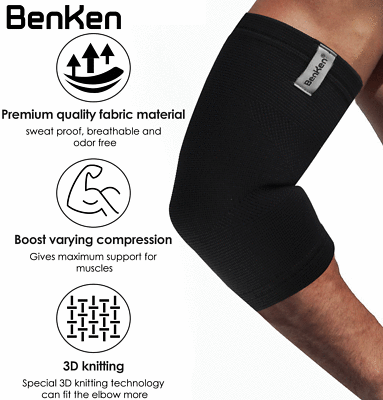 Gomitiere BenKen Unisex - Protezione Antishock, Taglia M, Nero - Foto 3