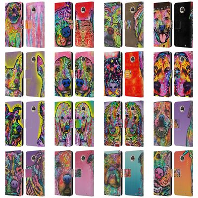OFFICIAL DEAN RUSSO DOGS 3 LEATHER BOOK WALLET CASE COVER FOR MOTOROLA PHONES