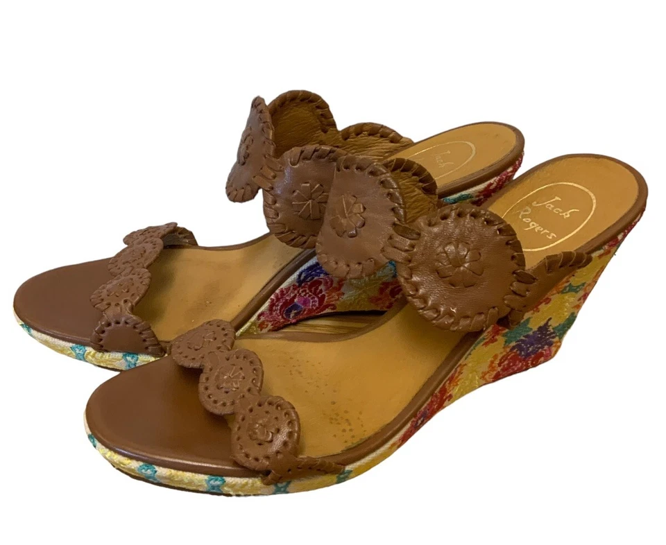 Zapatos de cuña Jack Rogers Livvy para mujer, coñac talla 11 Foto 3 de 4