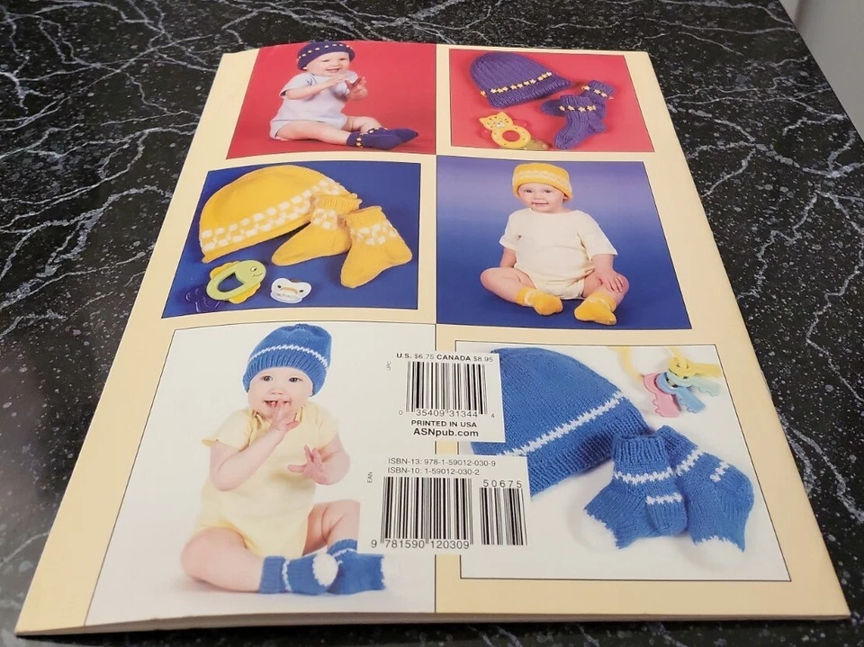 X4 ASN 2003, QUICK-TO-KNIT BABY SOCKS & HATS KNIT PATTERN LEAFLET  - Image 2 of 2