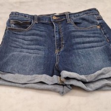 Sneak Peek Denim Cuffed 2.5" Inseam Denim Shorts Cotton Spandex Blend Lg