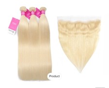 4 Straight 613 Human Hair Bundles with 13 4 Lace Frontal 24, 26,28,30  w/22  