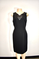 KASPER Little Black Silk Evening Cocktail Dress Size 6 petite On Sale nt