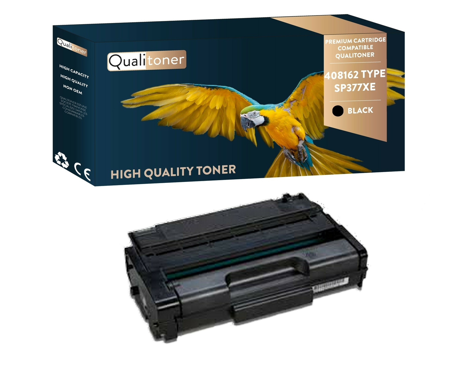 Toner compatible Ricoh SP377XE noir Qualitoner 408162 pour imprimante Aficio