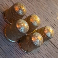 5 x Silver Thimbles 1990-1991 Thimble Collectors Guild Swann Thimbles