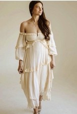 Free The People Spell & The Gypsy Collection Clementine Cream Mermaid Dress XS
