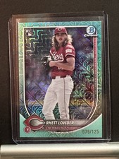 Rhett Lowder 2025 Bowman Chrome Aqua Mojo Refractor /125 REDS RC Clean Rookie 