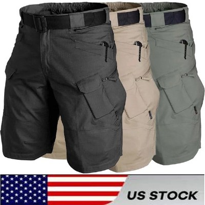 Mens Summer Tactical Shorts Cargo Outdoor Waterproof Hiking Fishing Track Shorts