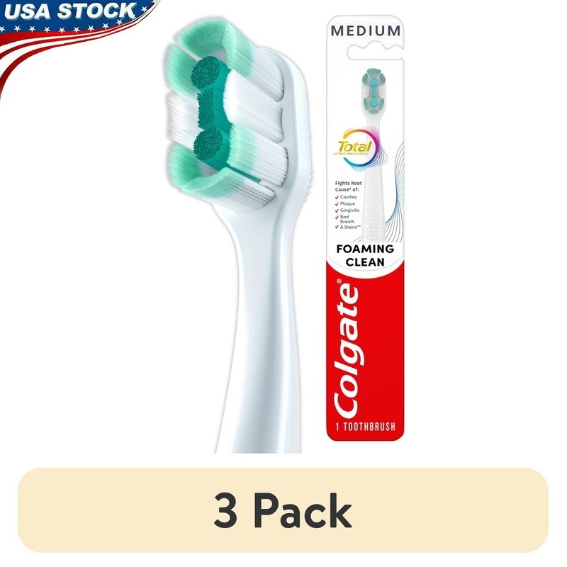 Foaming Clean Medium Toothbrush Deep Clean Plaque Removal Ta