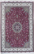 8 x 12 Fine Tabriiz Rug Wool and Silk on Silk 500 Kpsi Burgundy #PIX-21838