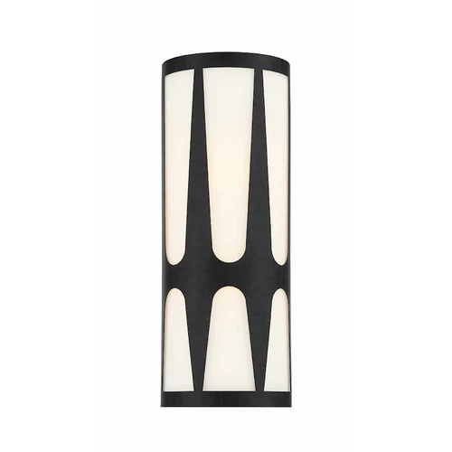Crystorama Royston Integrated LED Sconce, Black/White - ROY-802-BK-LED - Picture 1 of 1