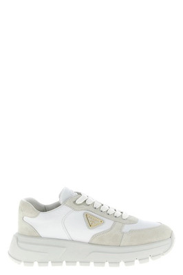 PRADA Prax 1.0 White Re-Nylon And Suede Sneakers New & Authentic